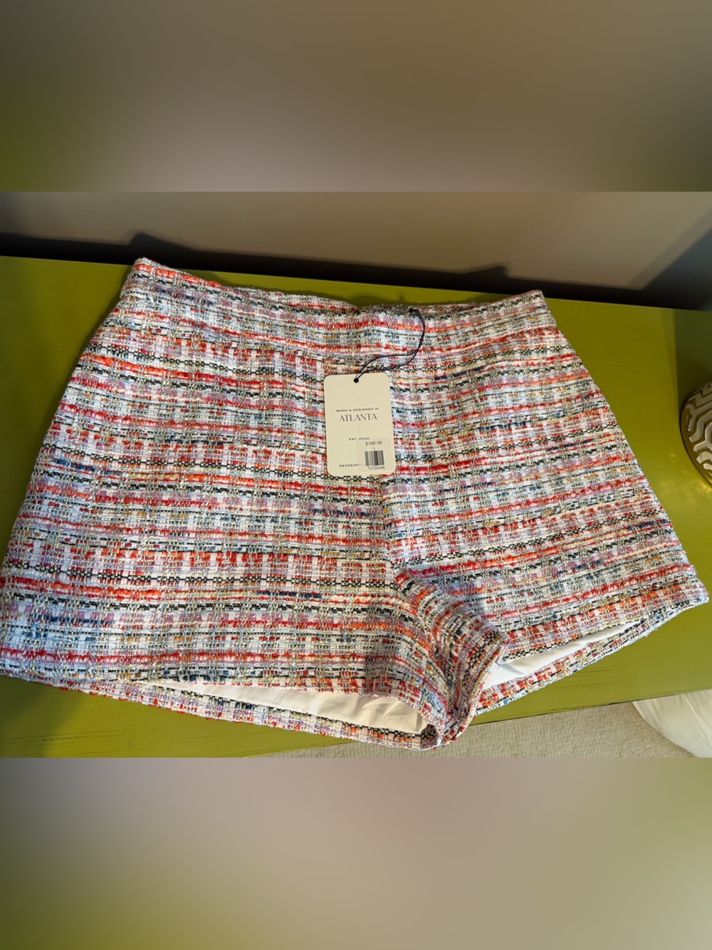 S’edge Atlanta High Waist Tweed Shorts in Multicolor